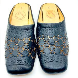 Le Cheval Best Quality Black Leather Babouche Size 7